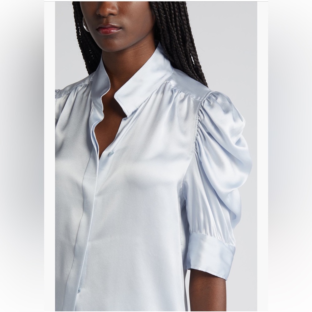 NWT Frame Button Up Silk Top - Picture 5 of 8
